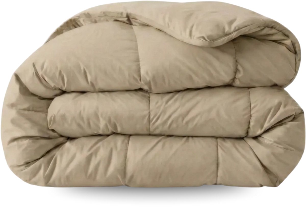 Zelesta Pure Uni Taupe Blush 140x200 - Katoenen dekbed zonder overtrek - Wasbaar dekbed - Hoesloos dekbed - 2 in 1 Dekbed met vaste overtrek