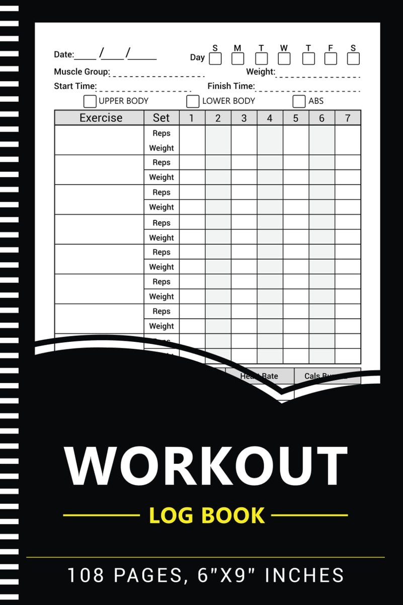 SnelShoppen - Workout Log Book - Oefeningen & Krachttraining Planner, Fitness Record Tracker voor Mannen en Vrouwen - 108 Pagina's, 6"x9" Inch, Ideaal
