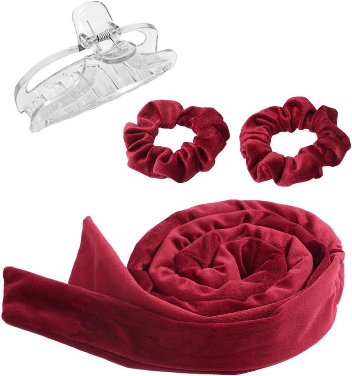 set van hittevrije krultangen, zijden hoofdband voor het slapen 's nachts, geen hitte, zachte velours hittevrije haarrollers