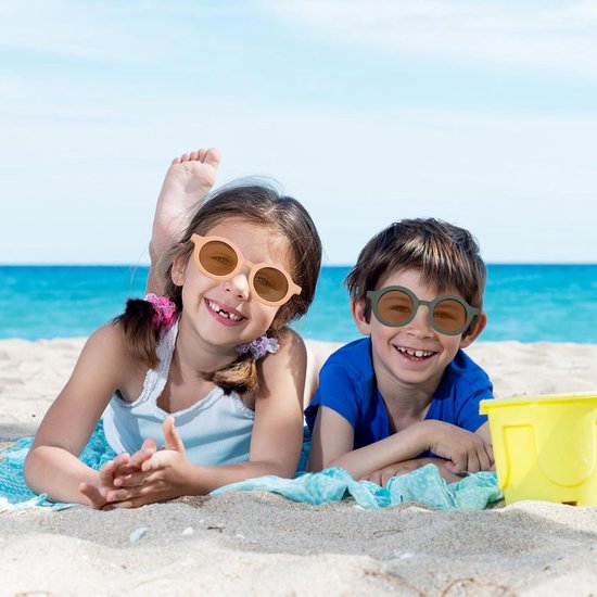 Zonnebril voor kinderen, 3 stuks, kleurrijke zonnebrillen, ronde zonnebril, zomercadeaus voor meisjes en jongens, outdoor, strandvakantie met 400 uv-bescherming, Meerkleurig — afbeelding 4