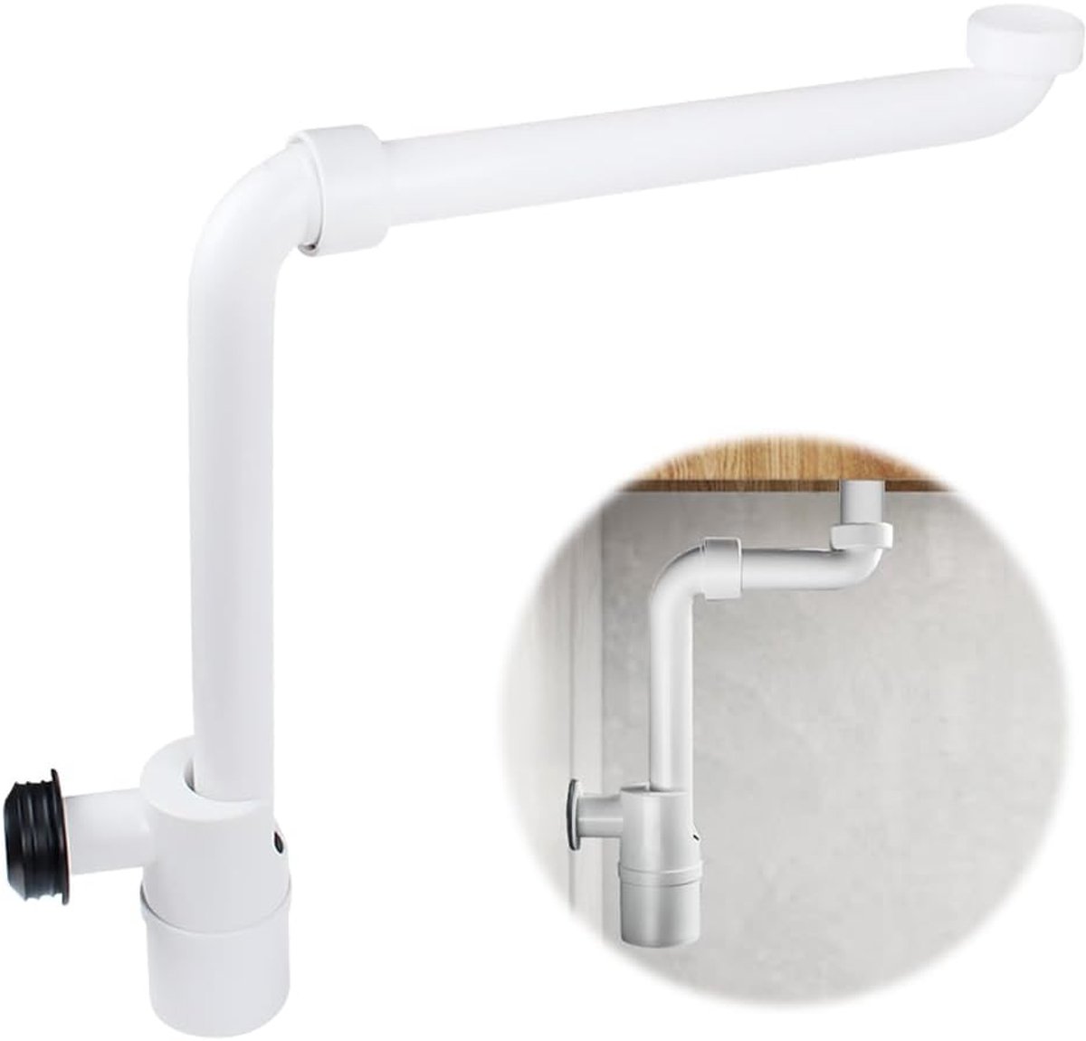sifon voor wastafel, geurstop voor wastafel, 360 graden instelbaar, ruimtebesparende sifon voor badkamer, sifon wastafel, plat - badkamer