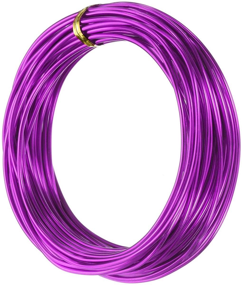 Draad, 10 m, flexibele metalen draad, sieraden, knutseldraad, kralen, armaturdraad voor doe-het-zelf knutselen, kransen, modelleren, bloemen, bonsai-bomen, paars