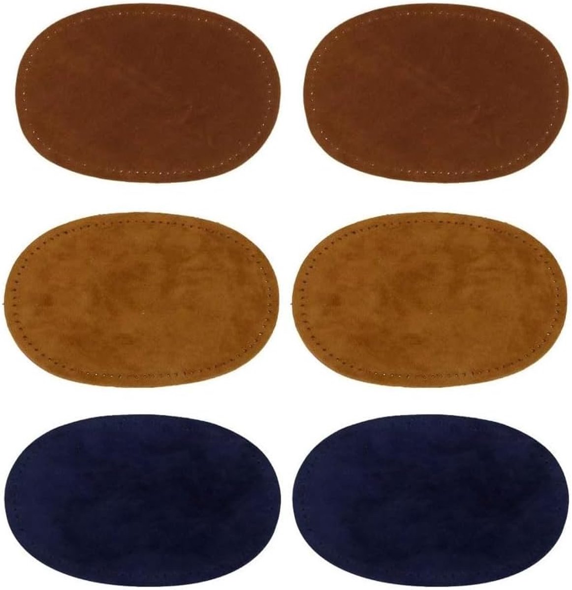 6Pcs Naai Op Suède Ovale Elleboog Knie Patches Trui Broek Reparatie Patches Craft Voor Trui Reparatie Ambachten Bruin