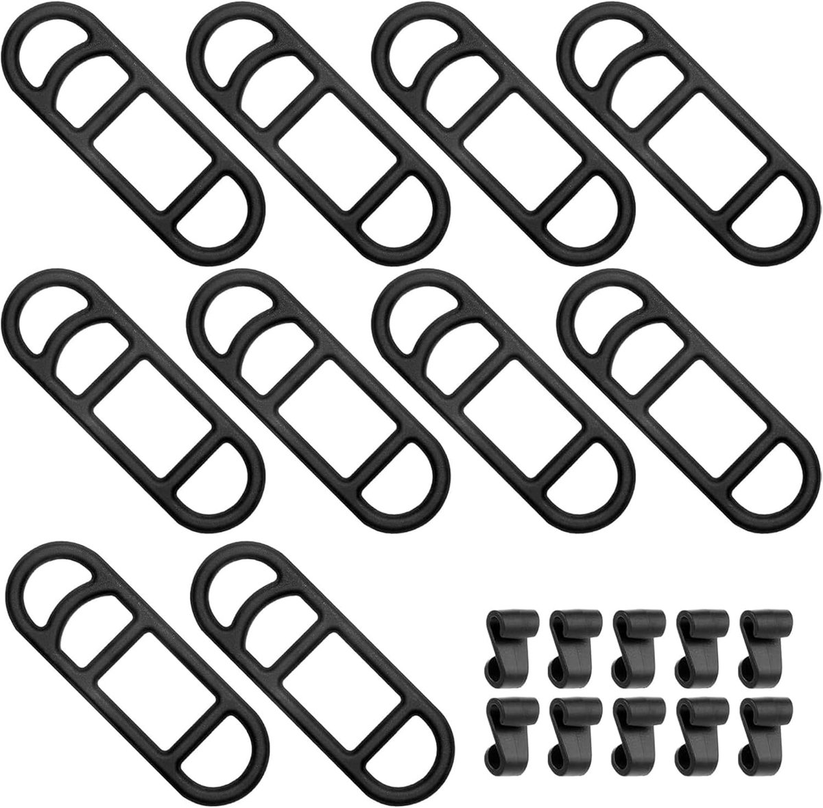 Fiets siliconen band, 10 stuks zwarte fiets stretch rubberen ringen zaklamp rubberen band houder, fietslicht rubberen band siliconen stuurhouder voor zaklamp led fietslicht