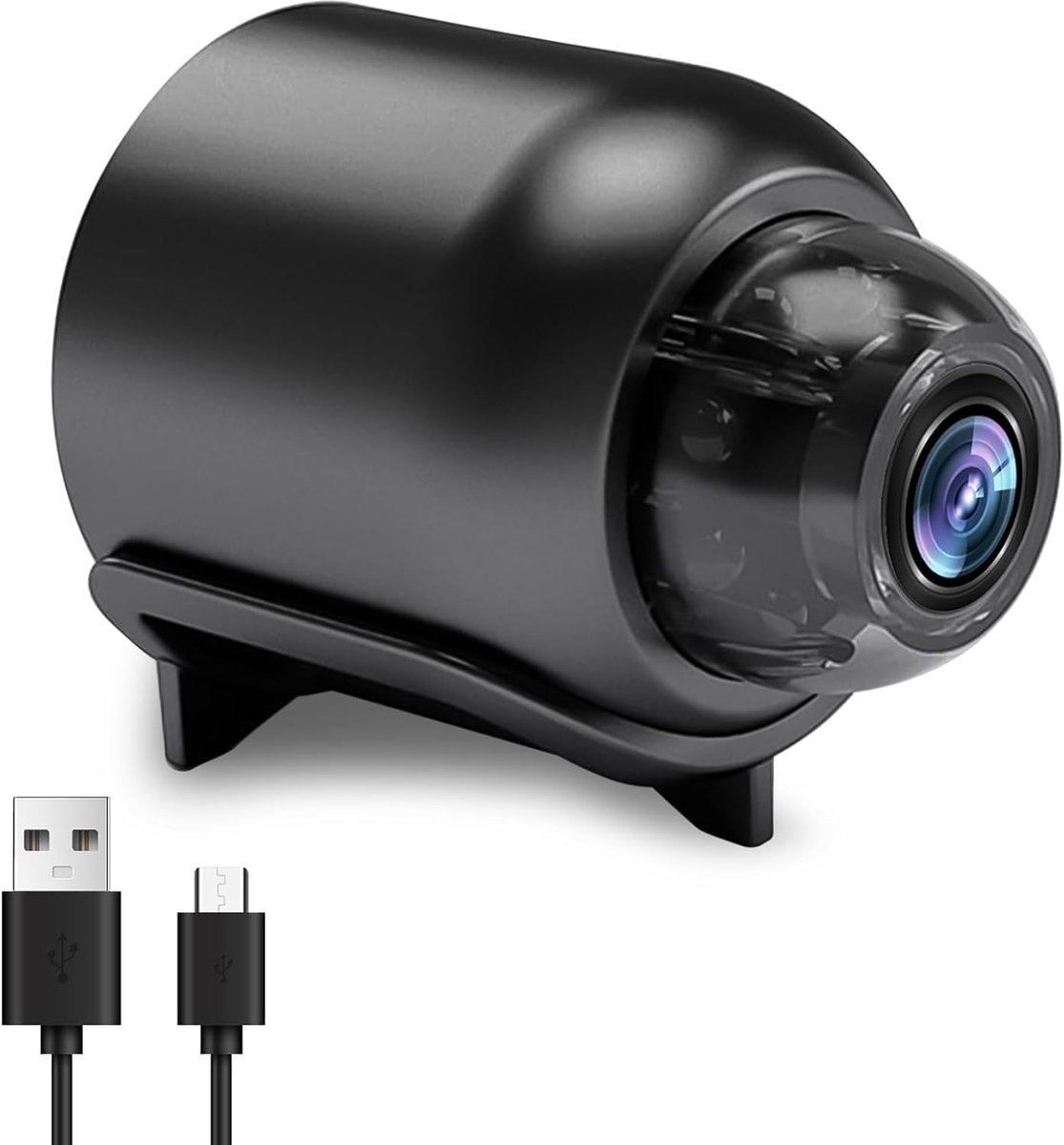 wifi, spionagecamera met hoek van 140 graden, 1080p, voor binnen en buiten, draadloos, met nachtdetectie, bewegingsalarm, zicht voor thuis, kantoor, bewaking op afstand via app