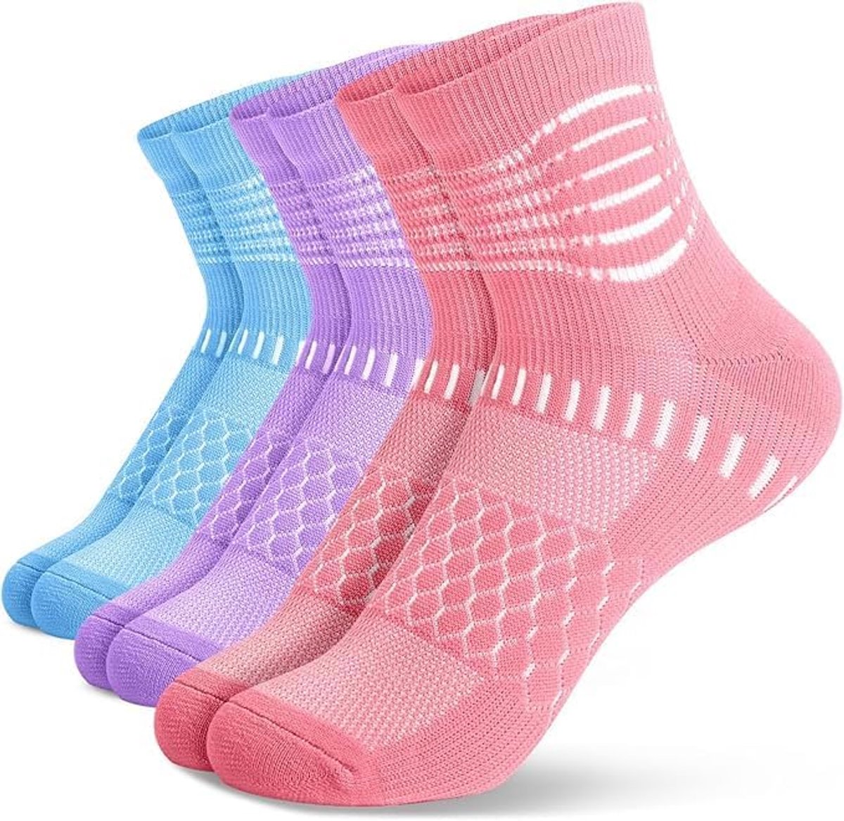 Compressiekousen voor Dames en Heren,Compressiesokken voor Sport Plantaire Fasciitis - Hardlopen, Fitness, 3/5 paar