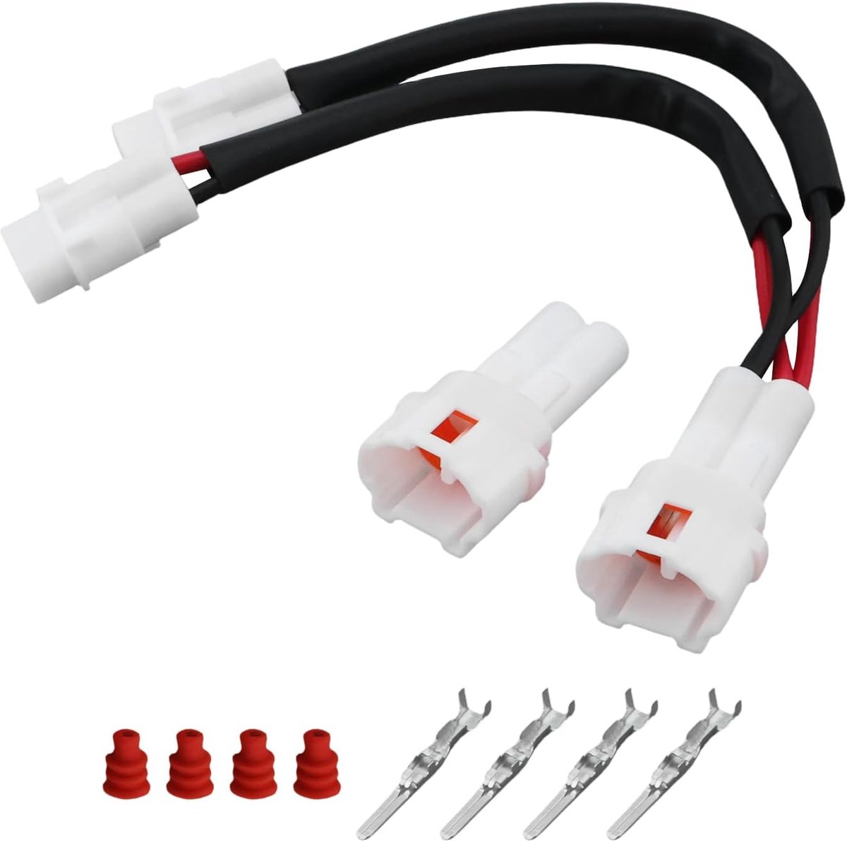 1 Set 1-op-2 DC Stroomdistributie Splitter Compatibel met Yamaha FZ6 MT09/07 FZ07 FZ09 YZF-R1 R1M R6 XV1900 XSR900