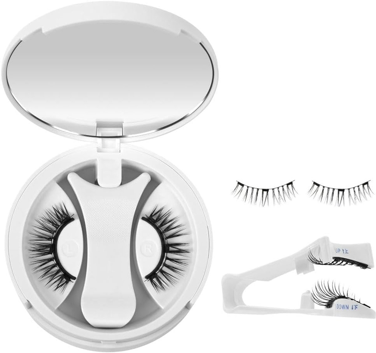 1 paar magnetische wimpers, herbruikbaar met applicator, 3D wimperset, magnetische wimpers, natuurlijke look.Geen lijm, gemakkelijk aan te brengen en te verwijderen (09)