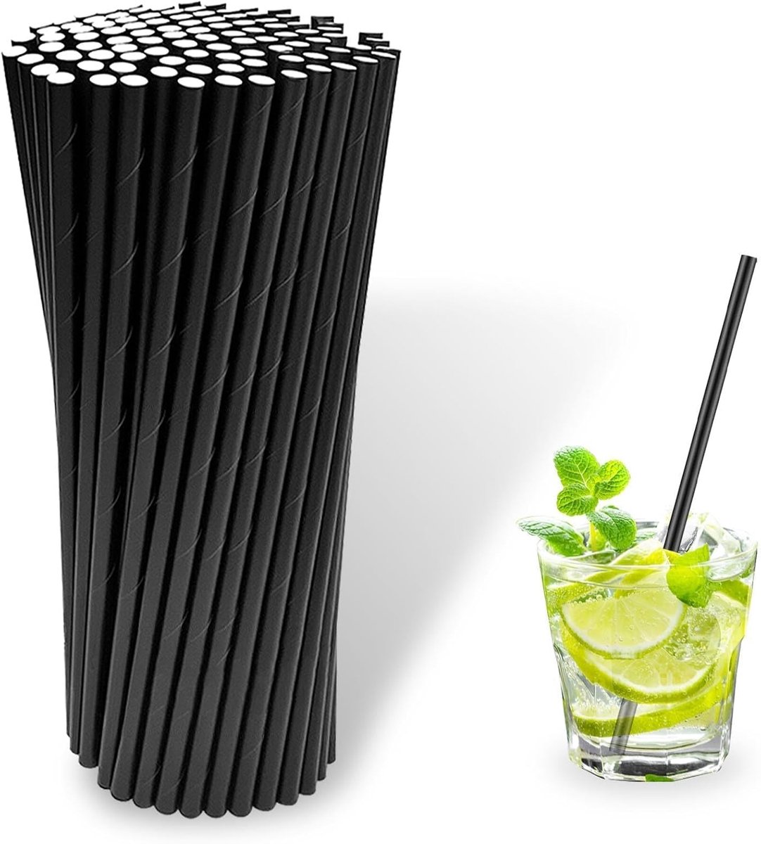 500 Stück Trinkhalme Länge 197 mm Strohhalm Cocktailstrohhalme Geeignet voor Haushalte Bars Restaurants en Feesten