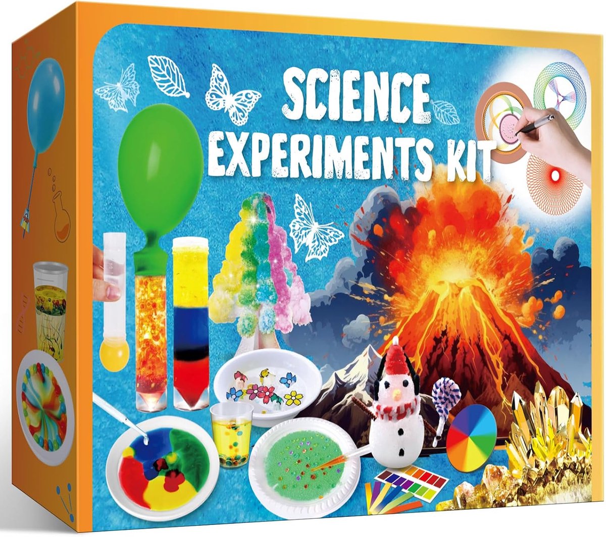 110 Wetenschappelijke Experimenten Kit voor Kinderen, Educatief Wetenschapslab Chemie Set, Verjaardag Speelgoed Cadeaus voor Jongens Meisjes, Vulkaan Uitbarsting