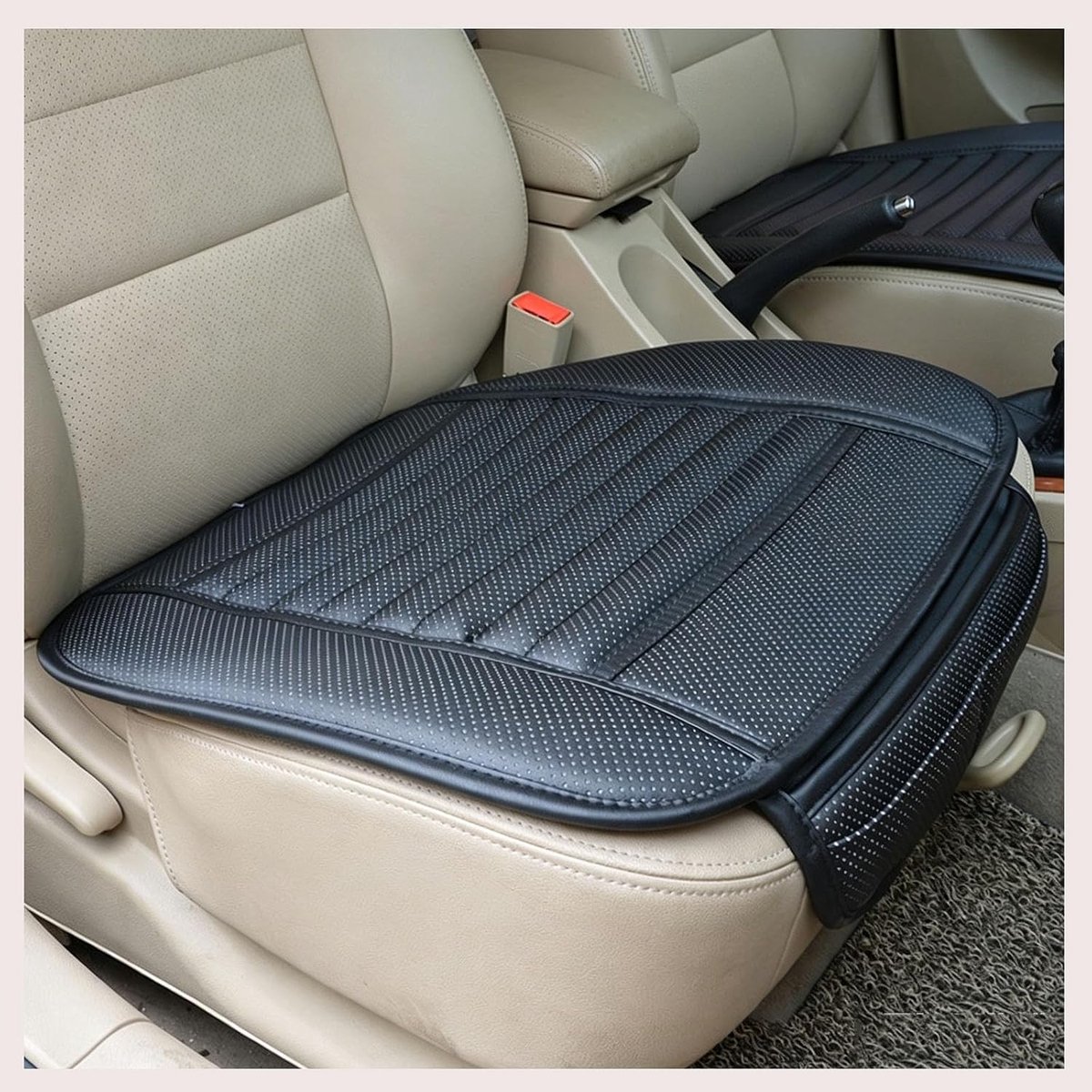 KZQ Ademende antislip auto stoelhoezen voorstoel - Duurzaam en comfortabel - Universele interieurbeschermer met elegant ontwerp - Geschikt voor dagelijks gebruik - Zwart