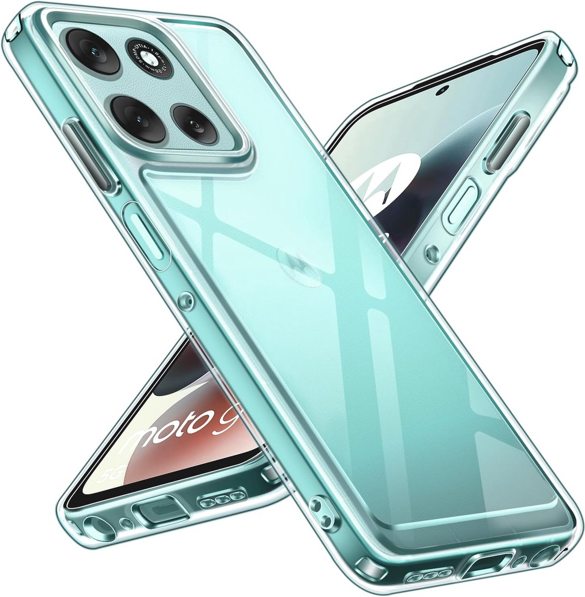 ivoler Nooit Vergelende Hoes voor Motorola Moto G56 5G, [Militaire Bescherming] Schokbestendige Krasbestendige Transparante Beschermhoes