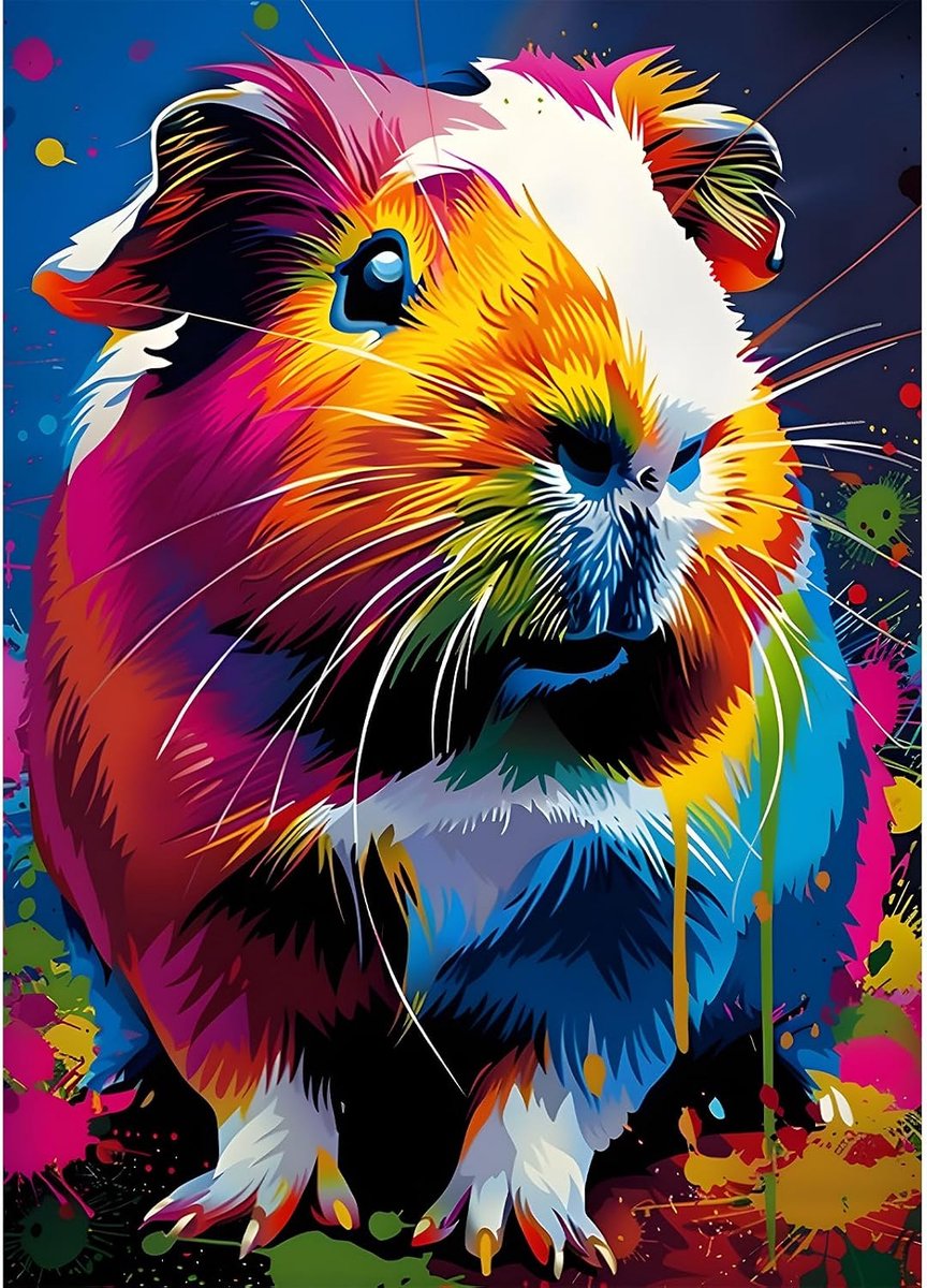 5D cavia diamant schilderij kits voor volwassenen, volledige ronde boor dier diamant kunst kits, kristal kunst kits voor thuis muur decor geschenken 30 x 40 cm