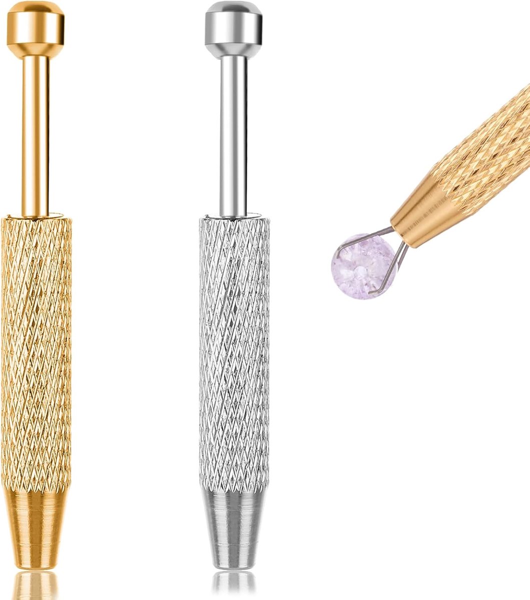 2 stuks piercing bal grijper gereedschap, diamant klauw pincet piercing assistent pen 4-klauw roestvrij staal sieraden pick-up tool voor kleine onderdelen diamant elektronische componenten parels
