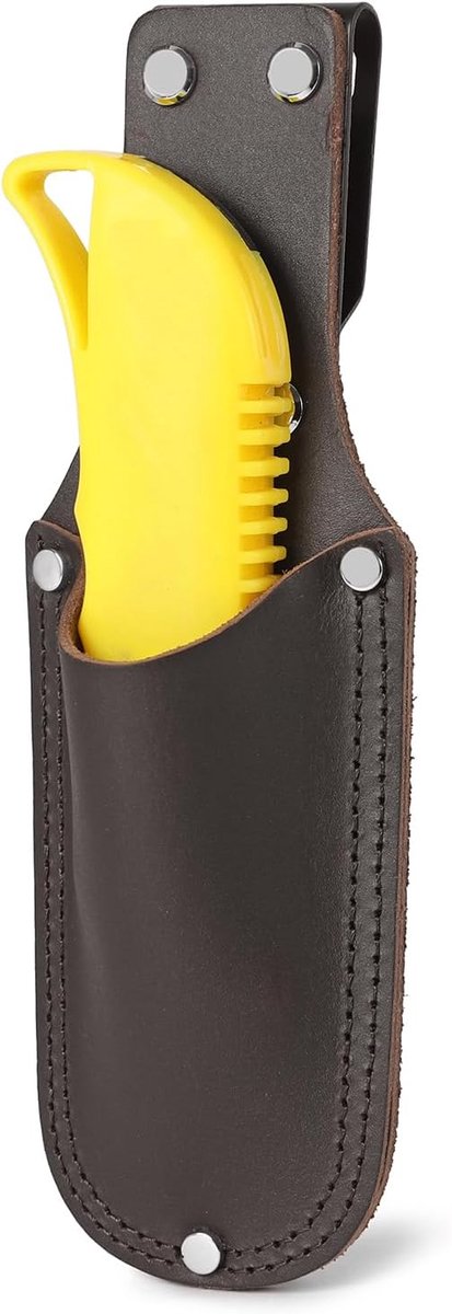lederen messentas voor riem mes tas (bruin)