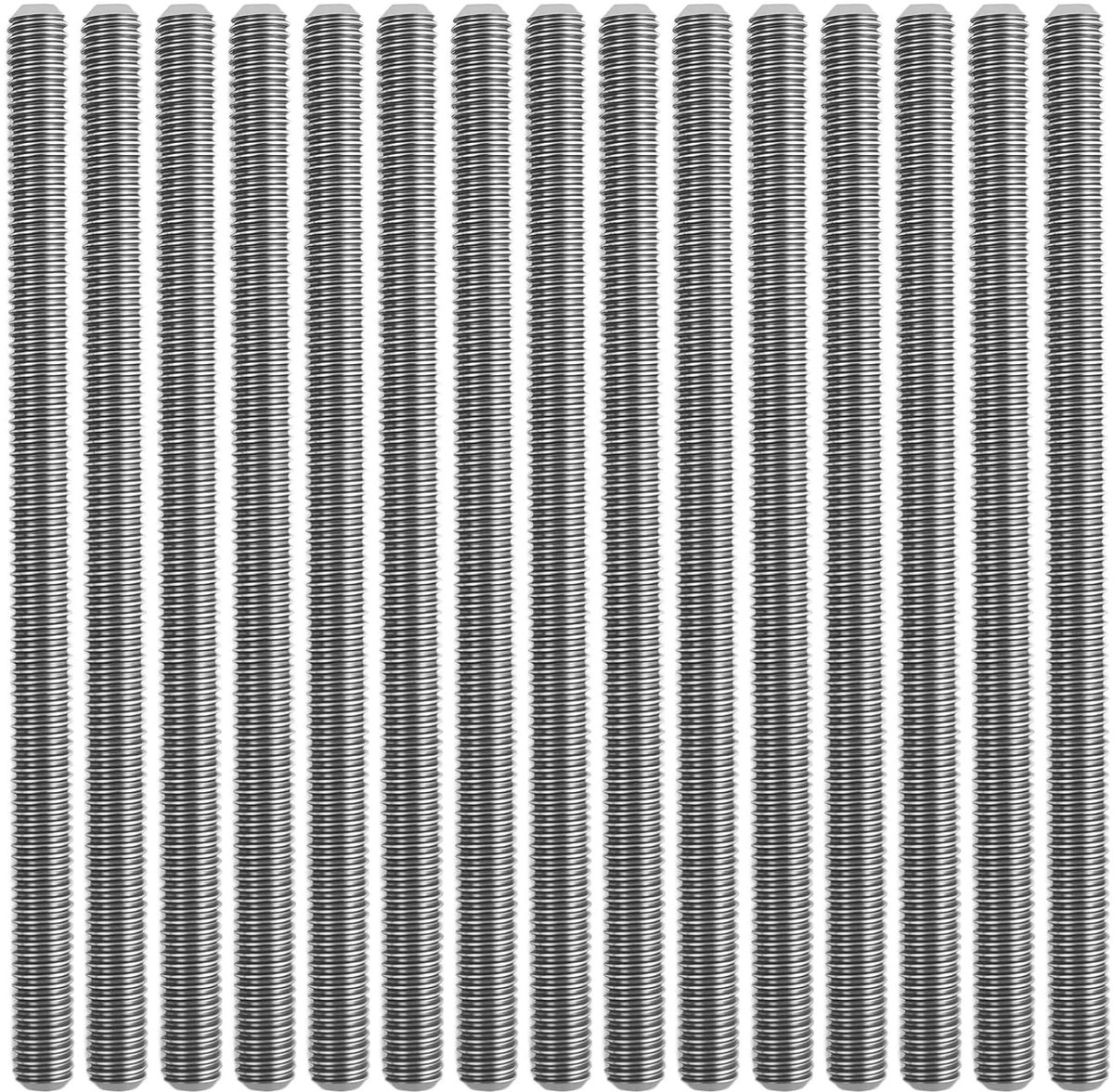 15 stuks M6 x 100 mm draadstangen, roestvrij staal, A2 V2A, draadstift, metrische volledige schroefdraad, lange schroefdraadstangen, DIN standaard compliance, voor bevestiging