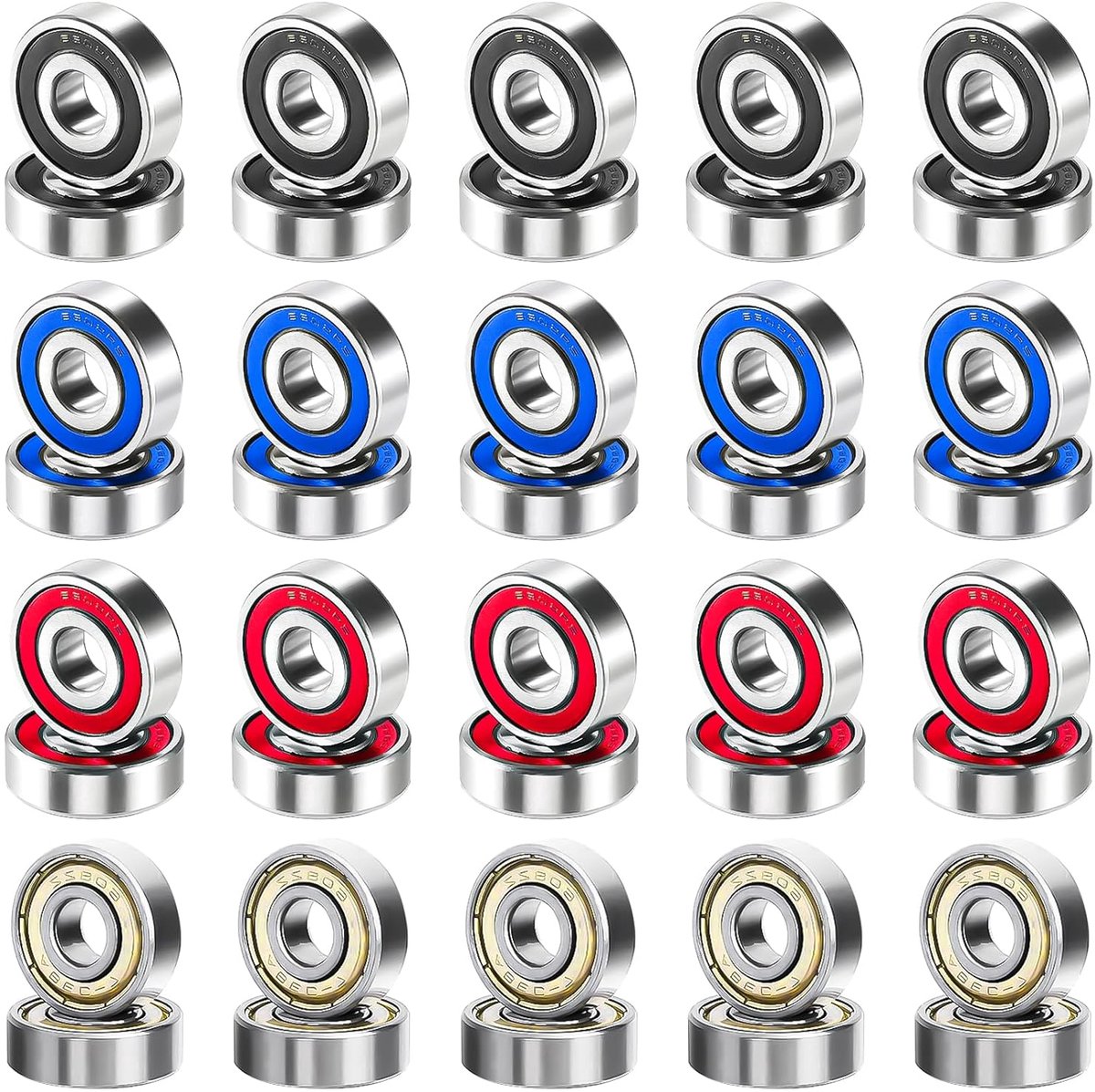 Lagers 8 x 22 x 7 mm, 608 kogellagers 608ZZ kogellagers 608 2RS metaal Double Shielded miniatuur groefkogellagers voor skateboards scooters inline skates