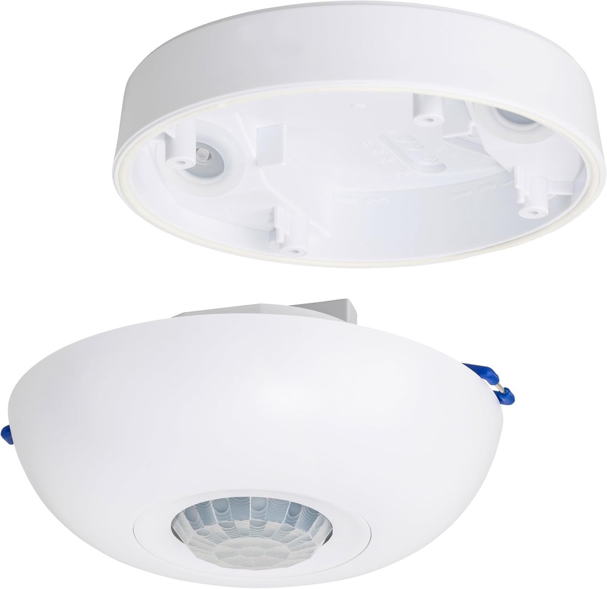 Bewegingssensor Binnen - Inbouw of Opbouw Plafondmontage | Programmeerbaar Infrarood Sensor, Bereik 8m/360°, LED geschikt 1000W, 3-draads