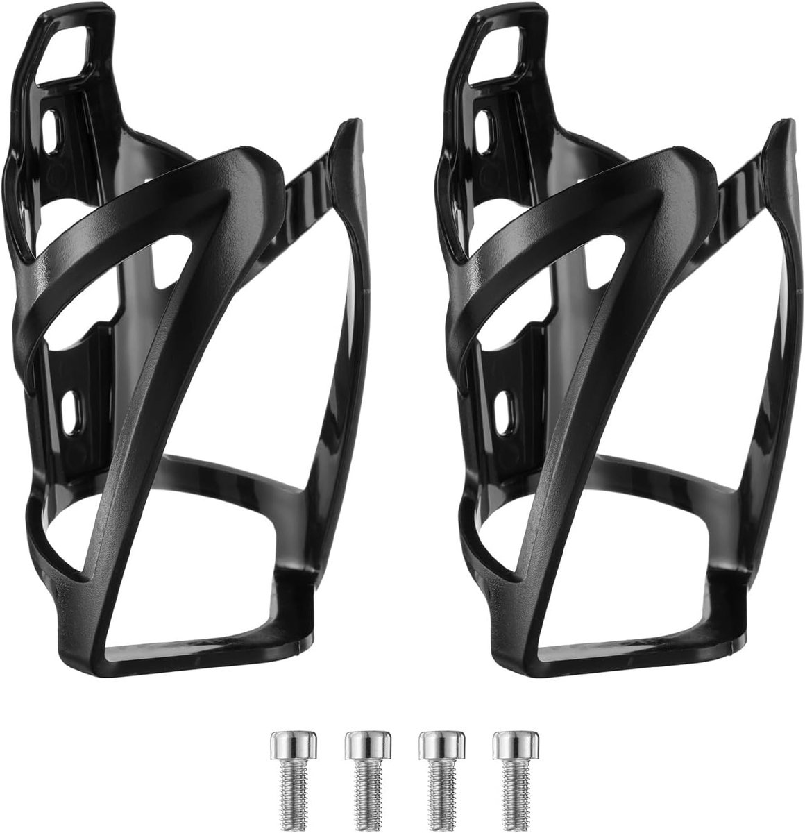 2 stuks bidonhouders voor fiets, 5,3 inch, universele fietsflessenhouder, ultralichte fietsflessenhouder met schroeven, voor MTB, mountainbike, road, gravure, zwart