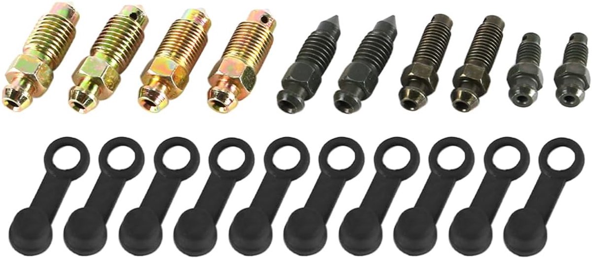 10 stuks Hydraulische Remontluchtingsdop Motorfietsbouten Dekselbout Ontluchtingsschroeven Geschikt voor Motorfiets Hoofdcilinder Remklauw Verschillende Maten