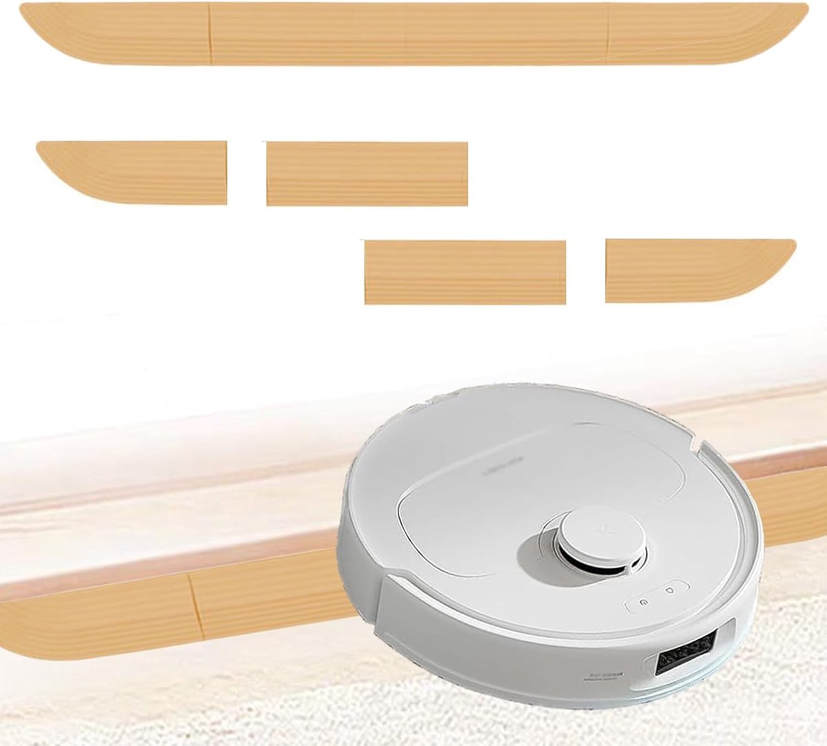 rubberen deurdrempelopvang voor robotstofzuiger, robot helling voor deurdrempel, 68,6 x 5,1 x 1,6 cm beige deurdrempelopvang