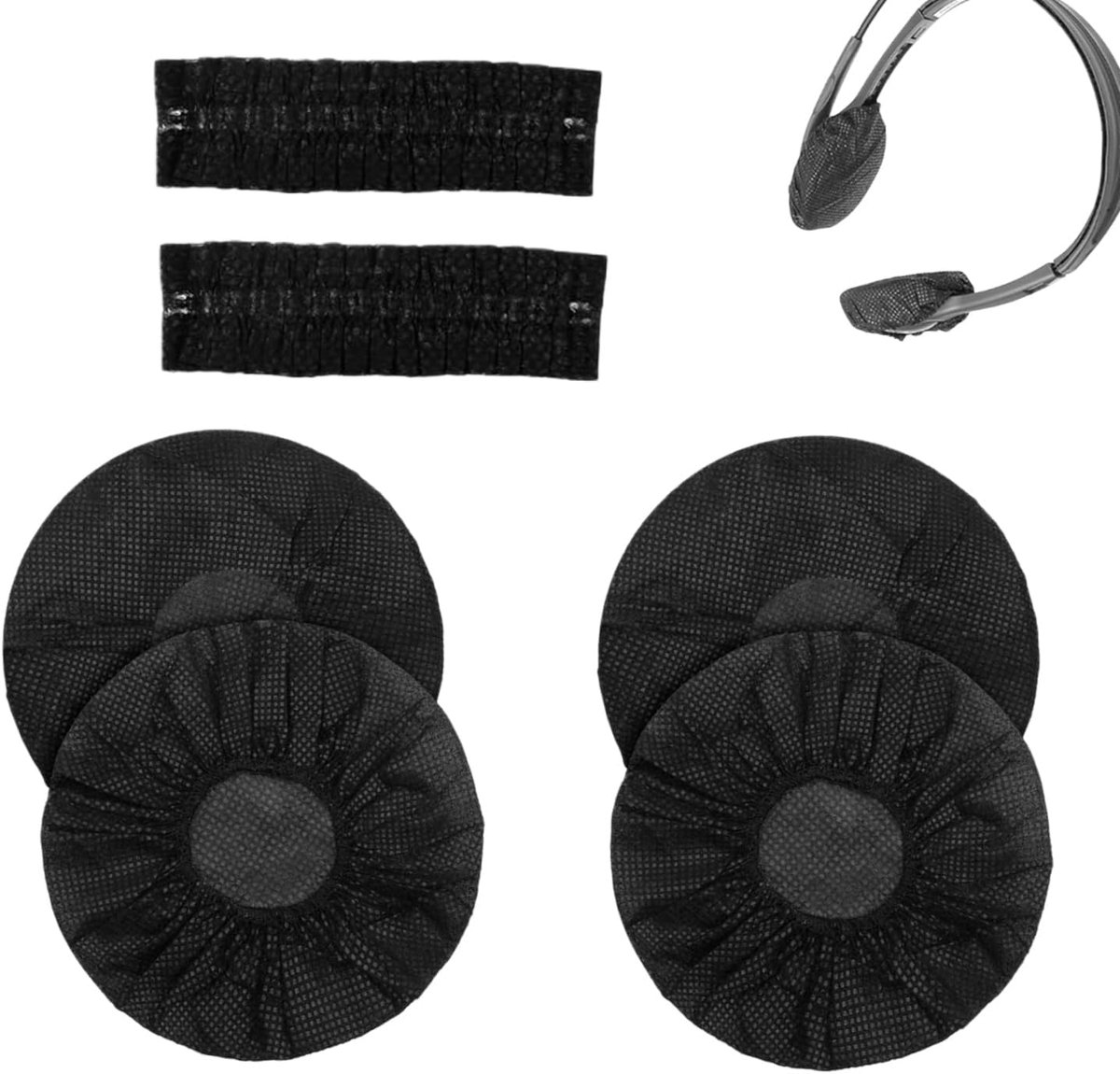 100 stuks rekbare hoofdtelefoonafdekkingen, oorschelpen, hoofdtelefoonafdekkingen, hoofdtelefoonafdekkingen, voor de meeste oorkoptelefoons