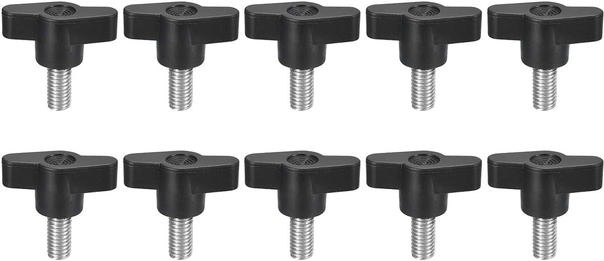 10 stuks spanschroefknopen, M8 x 14 mm, metrisch, 304 roestvrij staal, T-vormige duimschroeven, handvat voor snel verwijderen, handvasttrekken, knopset