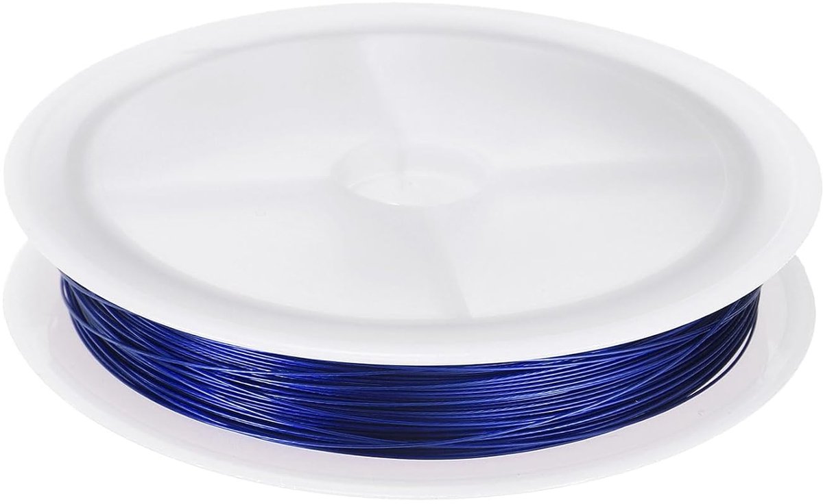 Draad 82 ft lengte 28 gauge roestvrij staal draad voor handwerk en sieraden, slijtvast, voor het maken van sieraden handwerk blauw