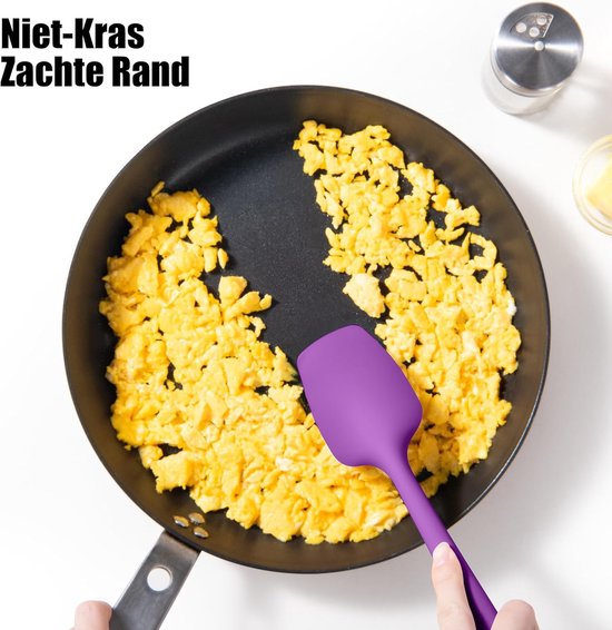 siliconen lepelspatel, hittebestendig 315℃, 3 stuks, Multikleur 3 - Voedselveilige rubberen kookkomschraper, hittebestendig, flexibel keukengerei, krasvrij, naadloos voor serveren en vouwen — afbeelding 2