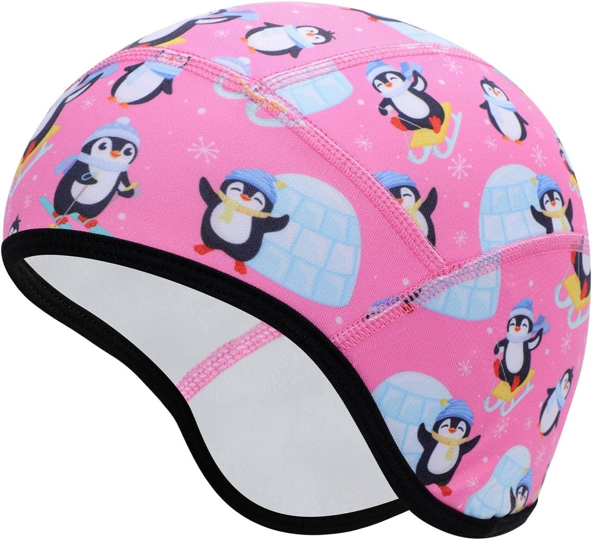 Kinderhelmmuts, warme wintermuts, voering voor fietshelm, skull cap met oorbescherming, elastische muts voor jongens en meisjes