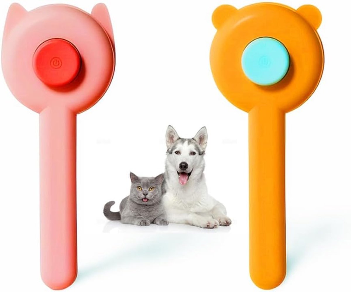 Borstels voor katten en honden, 2 stuks, ontharing met één klik, praktisch en snel, ideaal voor katten en honden, kattenkam, gereedschap voor het verwijderen van kattenharen