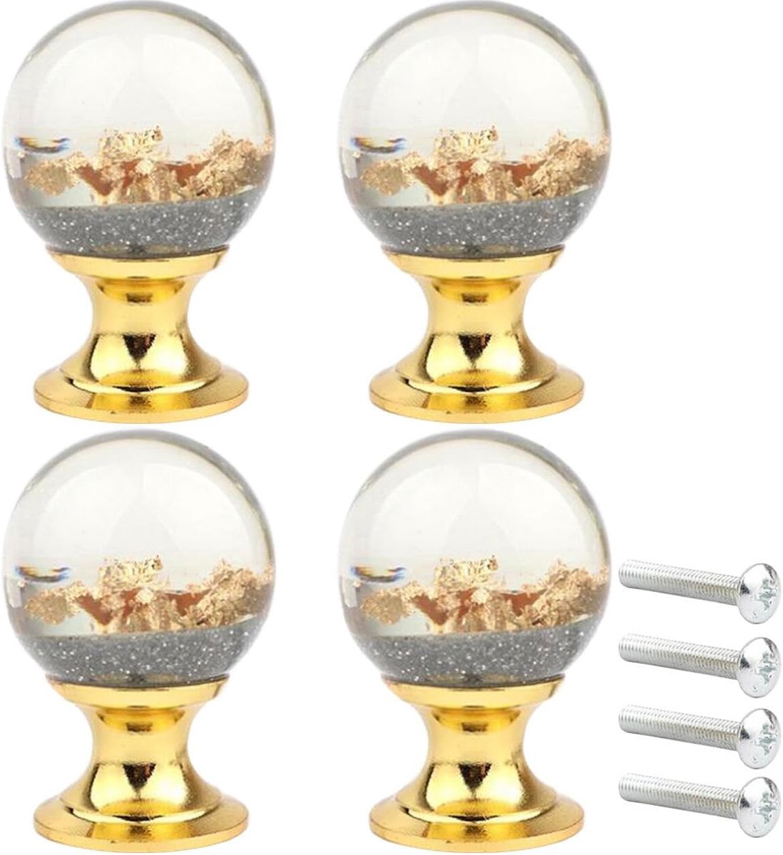 4 stuks meubelknoppen meubelgrepen van kristal acryl deurknop ladeknop kastdeurknoppen meubelknop kinderkamer meubelknop zilver