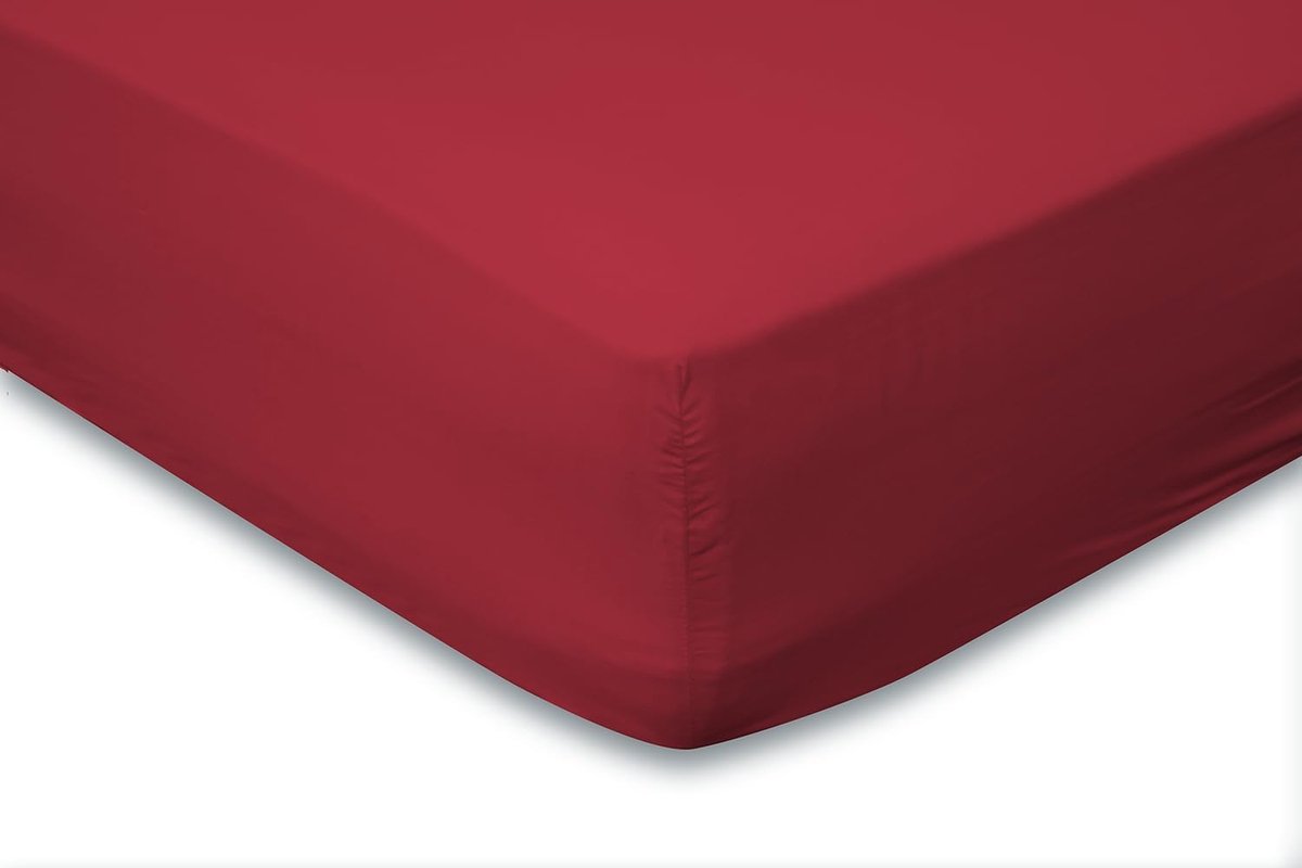 Hoeslaken Jersey Katoen Stretch 35cm Hoge Hoek - rood 140x210/220cm - 160x200cm