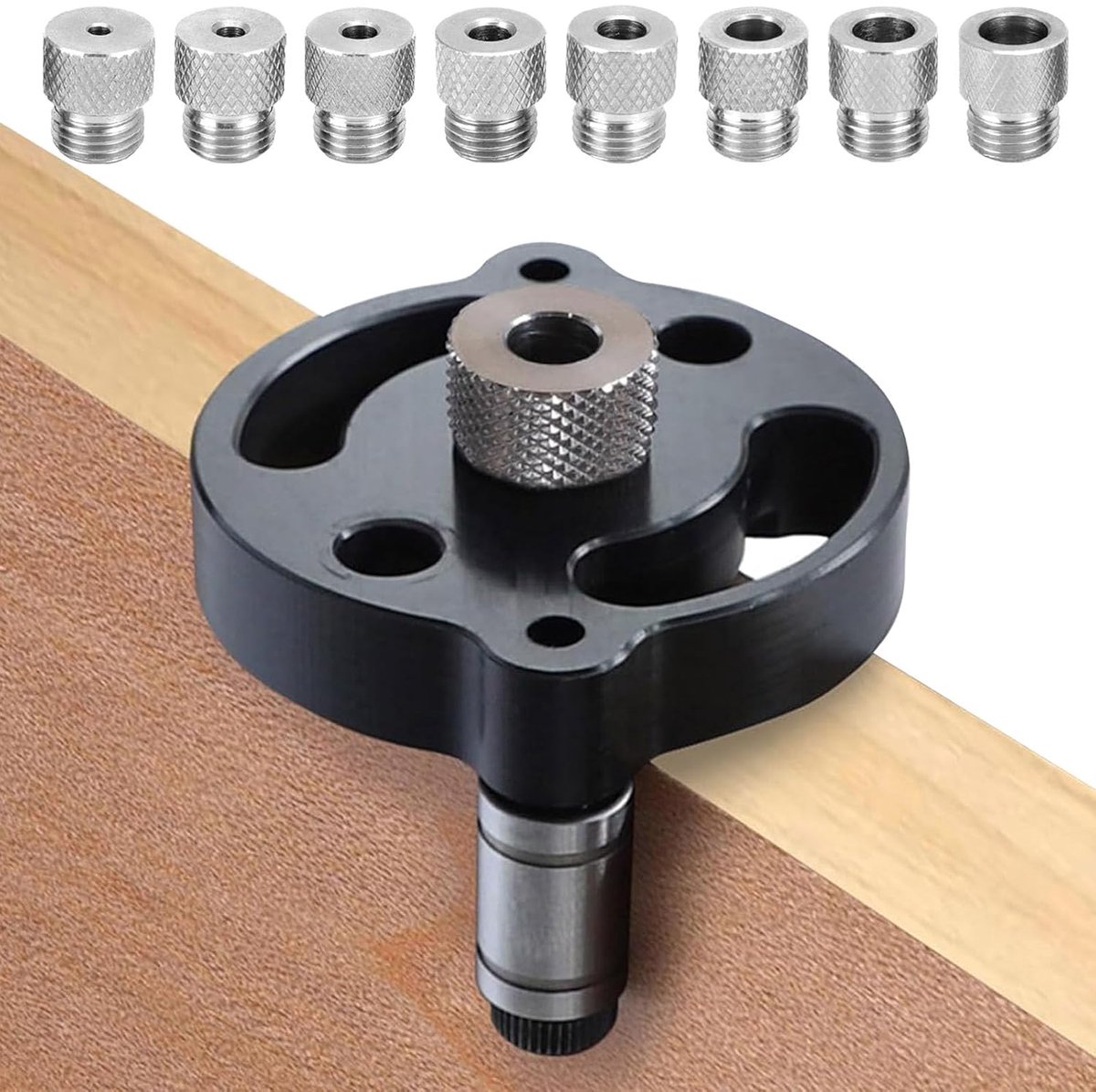 boorset met 8 verschillende diameters (3/4/5/6/7/8/9/10 mm), houtbewerkingsboorhulp, zelfcentrerende pluggeninrichting, voor massief hout, hardhout