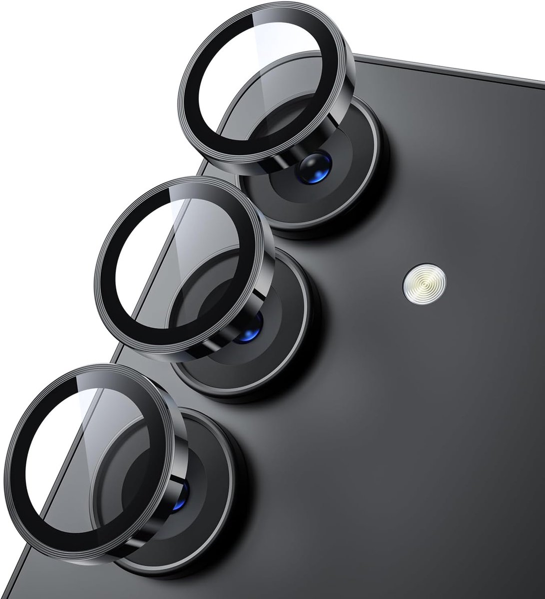 WSKEN Voor Samsung Galaxy S25 FE cameralensbeschermer - [Houd originele opname] Onbreekbaar Ultra HD 9H gehard glas camera schermbeschermer metalen ring cover film 5G accessoires titanium