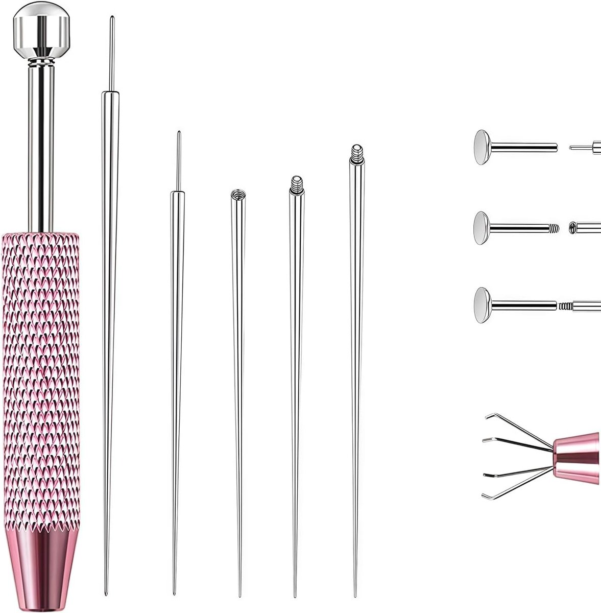6-delige Piercing Tang Set, 12G 14G 16G 18G 20G Piercing Kogel Opendraaier Voor Kogels, Gereedschap Voor Openen En Verwisselen, Accessoires Voor Oor En Neus