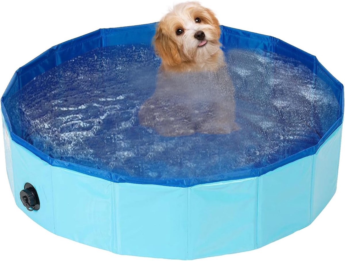 Hondenzwembad, Opvouwbaar Bad, Opvouwbare Hondenbadje, Hondenbadkuip Stabiel, Ballenbad voor Honden, Dog Pool, Afneembaar Zwembad, Foldable Swimming Pool, 100 x 30CM
