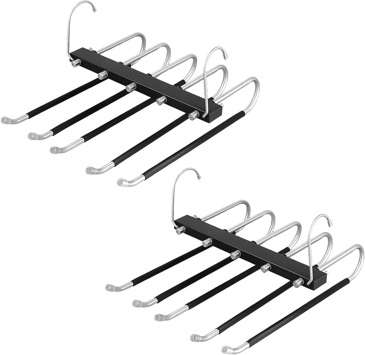 Broekhanger - Grijs - 34 x 29,5 cm - Vouwbare Ruimtebesparende Metalen Kledinghanger - Voor Broeken, Sjaals en Stropdassen