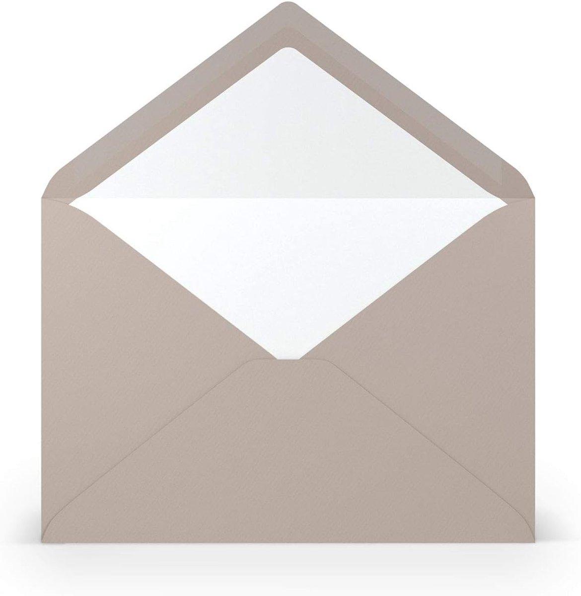 50 enveloppen DIN C5 taupe geribbeld lichtbruin modder - 100 g/m² enveloppen zonder venster 15,7 x 22,5 cm - enveloppen met natte plakrand, puntige klep