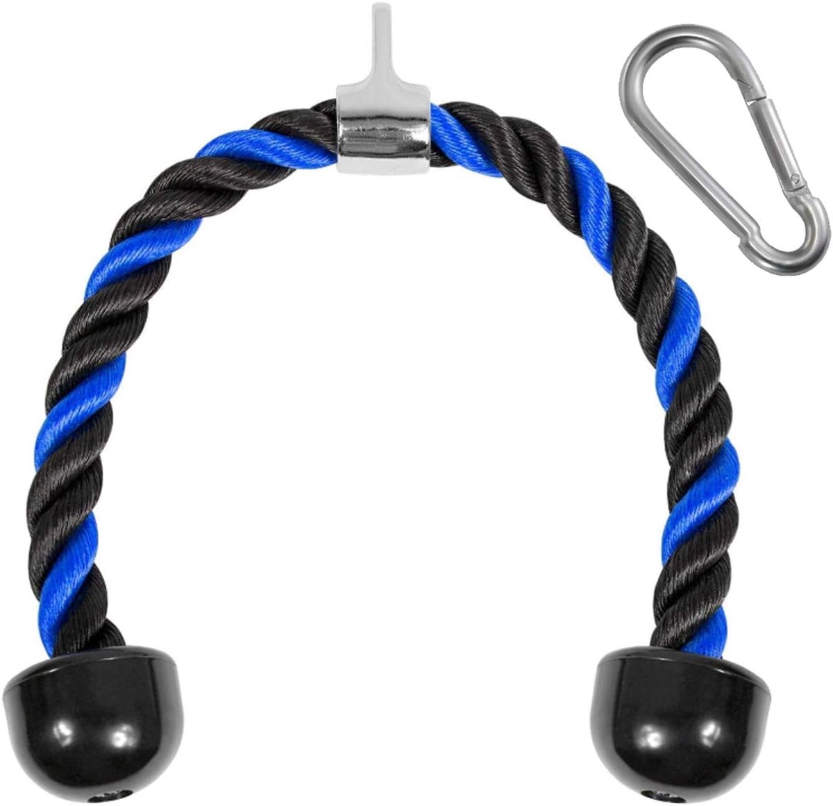 Deluxe Tricep Touw Kabel Bevestiging, 27 & 36 inch, Oefening Machine Bijlagen Katrol Systeem Gym Pull Down Touw met Karabijnhaak, Laadpen 1" en 2" Gewichtsplaat
