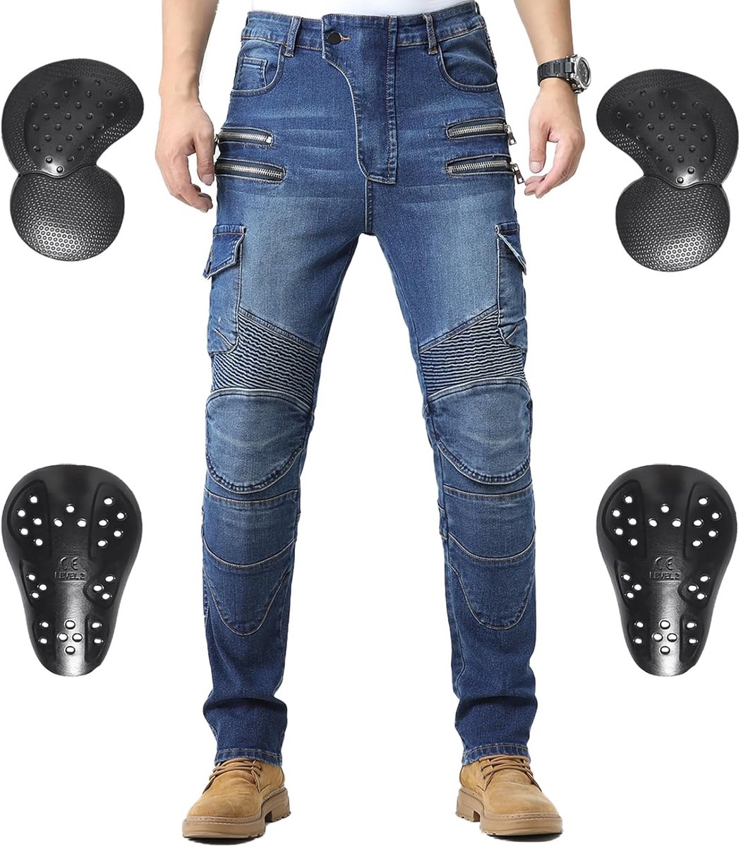 Heren motorbroek Motorcycle Jeans Gepantserde motorbroek met afneembare CE-bescherming