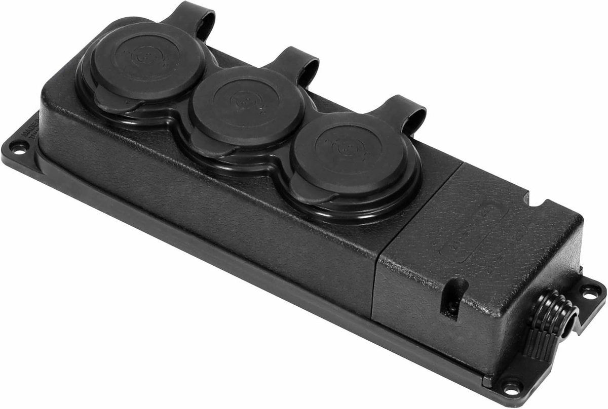 Stopcontact Splitter Buiten Waterdicht IP44 230V 16A Slagvast, Onbrandbaar (3 Stopcontacten)