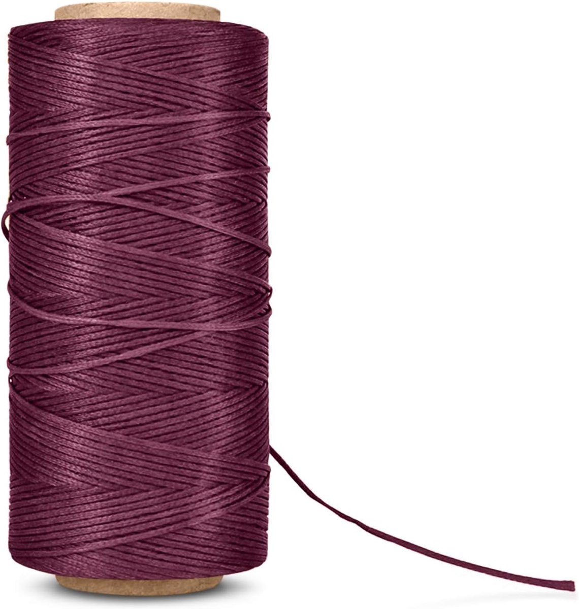 Gewaxte draad - 260 meter 0,8 mm 150D polyester wasdraad voor leer naaien, boekbinden, naaien, repareren, kralen en doe-het-zelf projecten (paars)