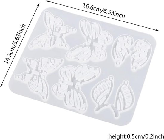 Mallen Sieraden Gieten Mallen 4 Paar Vlinder Hanger Siliconen Mal Holle Vlinder Dangle Drop Crystal Epoxy Mallen Voor DIY Ambachten Charms — afbeelding 5