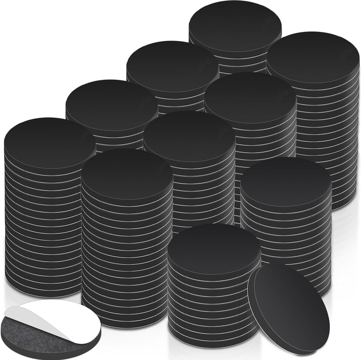 Magneetplaatjes, 200 stuks, zelfklevend, 20 x 2 mm, sterke magneten voor magneetbord, ronde kleefmagneten, whiteboard, magneetfolie, zelfklevend, kleefmagneten voor foto's en meer