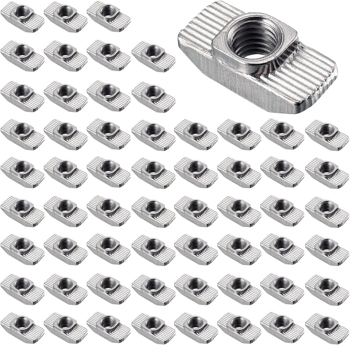 60 stuks hamerkopmoeren, M6 schroefdraad 3030 profiel groefstenen | Koolstofstaal T-sleuf moeren T-groef moeren hamermoer groef voor aluminium profiel extrusiesleuf, EU30-M6