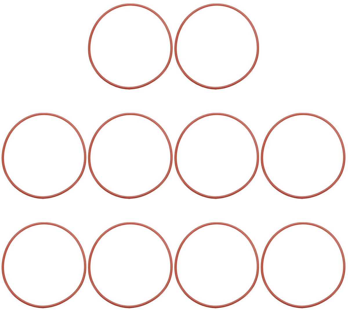 O-ring siliconen 120 mm OD 114 mm ID 3 mm breed, 10 stuks kraanringen, metrische afdichting, VMQ vervanging voor reparatieventielen, hydraulische compressor, rood