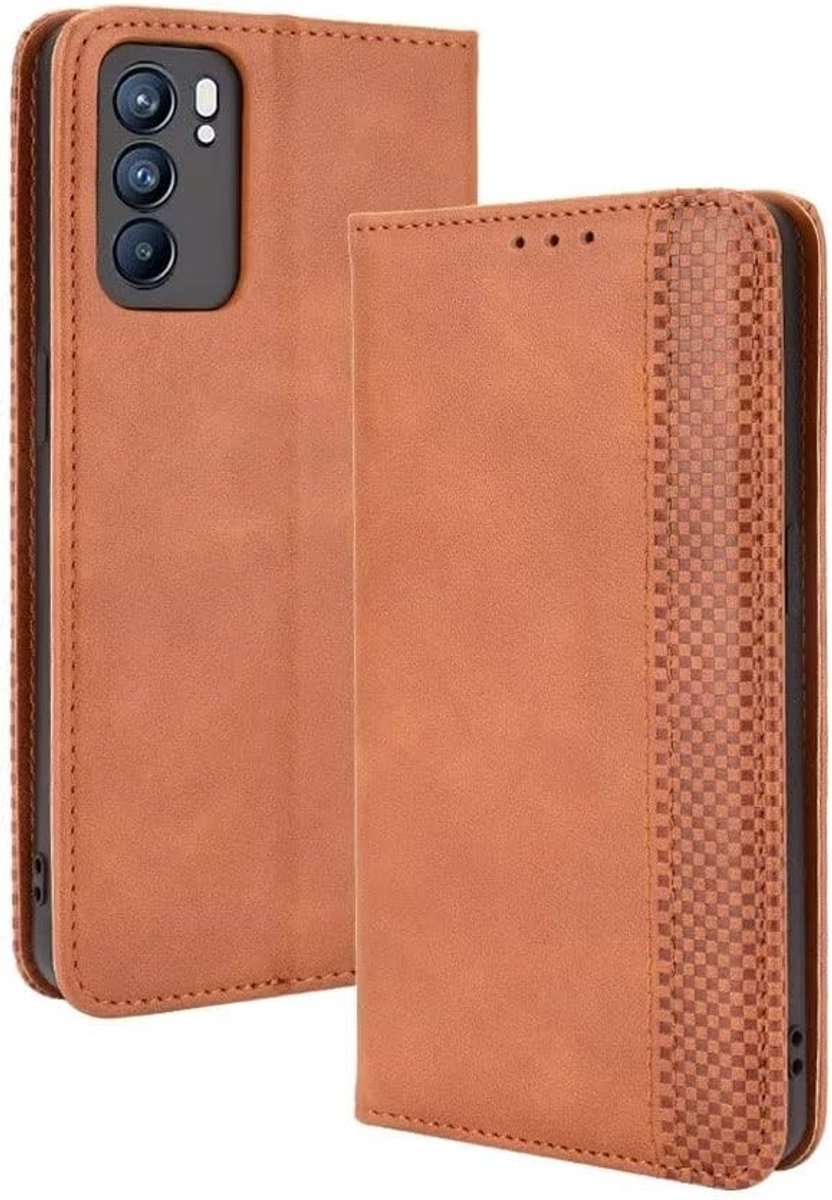 Telefoonhoesje voor Oppo Reno6 5G, Flip Folio PU Lederen Magnetische Schakelaar Telefoonhoes, [3 Kaartsleuven] [1 Portemonnee] Schokbestendig Stand Telefoonhoesje