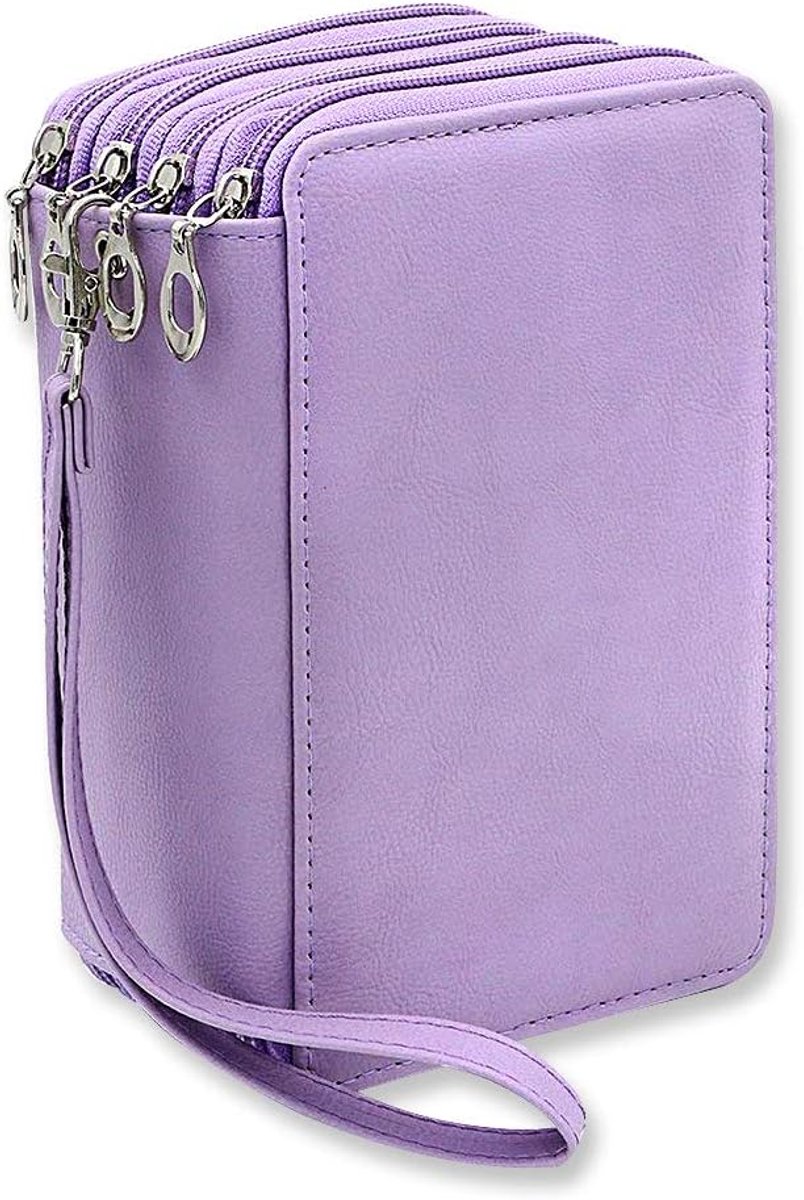 72 sleuven duurzame vierkante PU schets etui voor school/kantoor - paars #72