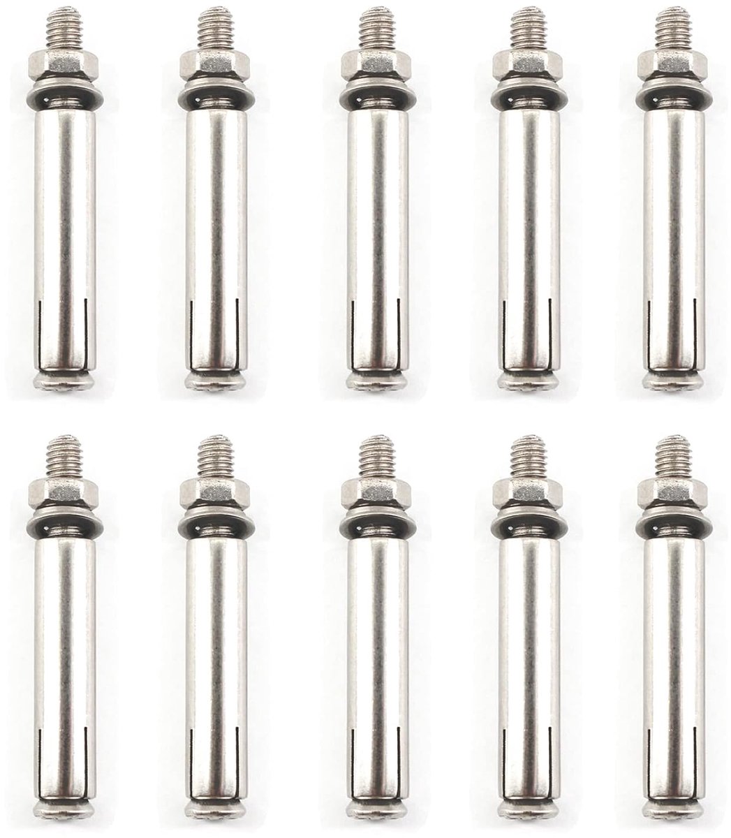 10 Stks M6x70 304 Rvs Externe Expansie Bouten Schroef Mouw Anker Bout